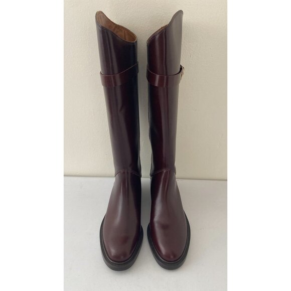 New Reformation x Kacey Musgraves Franklin Knee Riding Boot Ruby - Picture 3 of 15